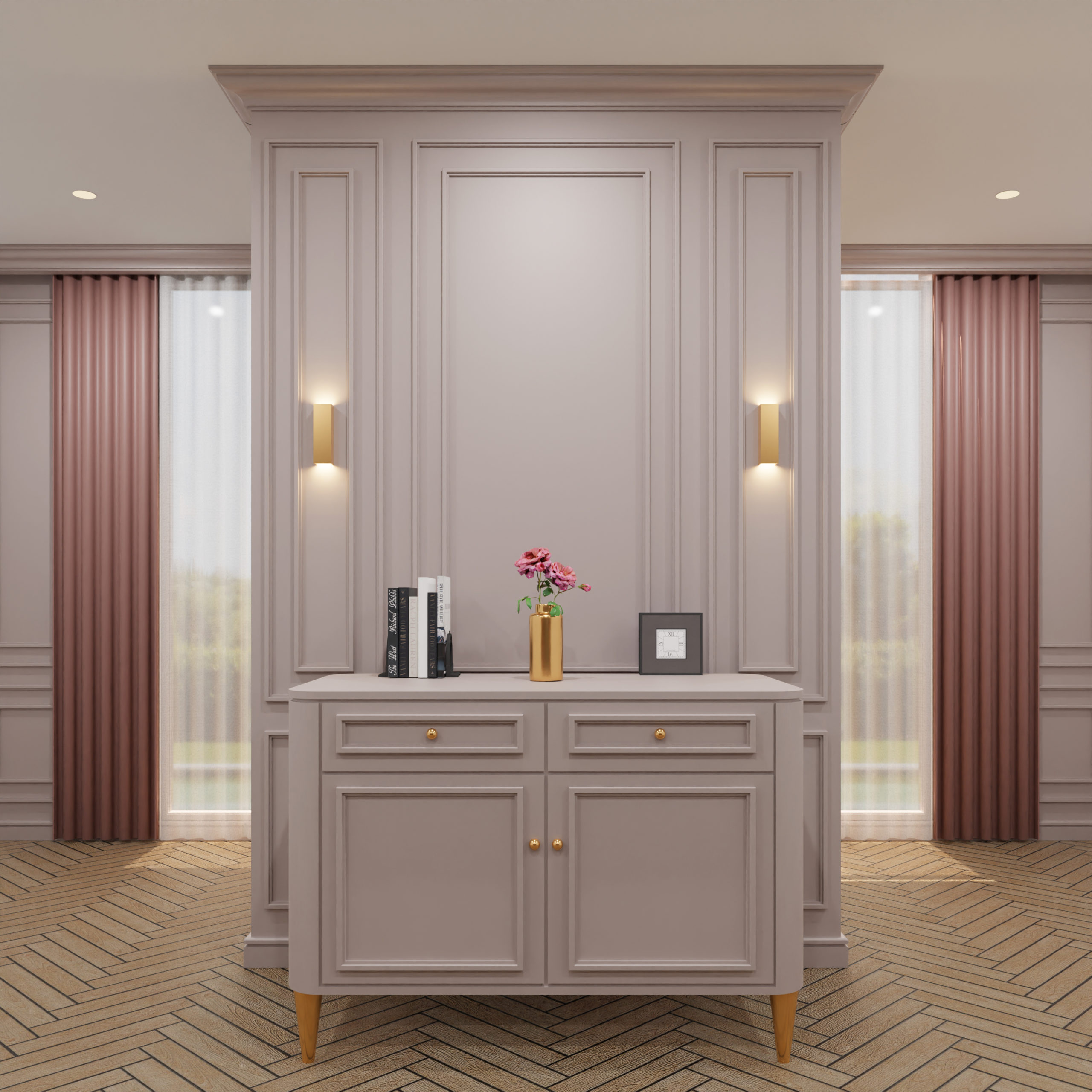 3d-rendering-classic-interior Open the Door